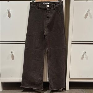 Zara Brown Wide Leg Pants with High Waist